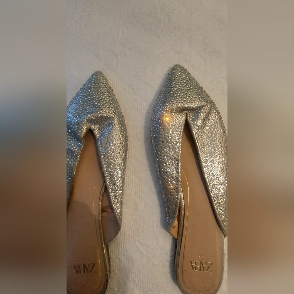 Zara faux diamond mules
